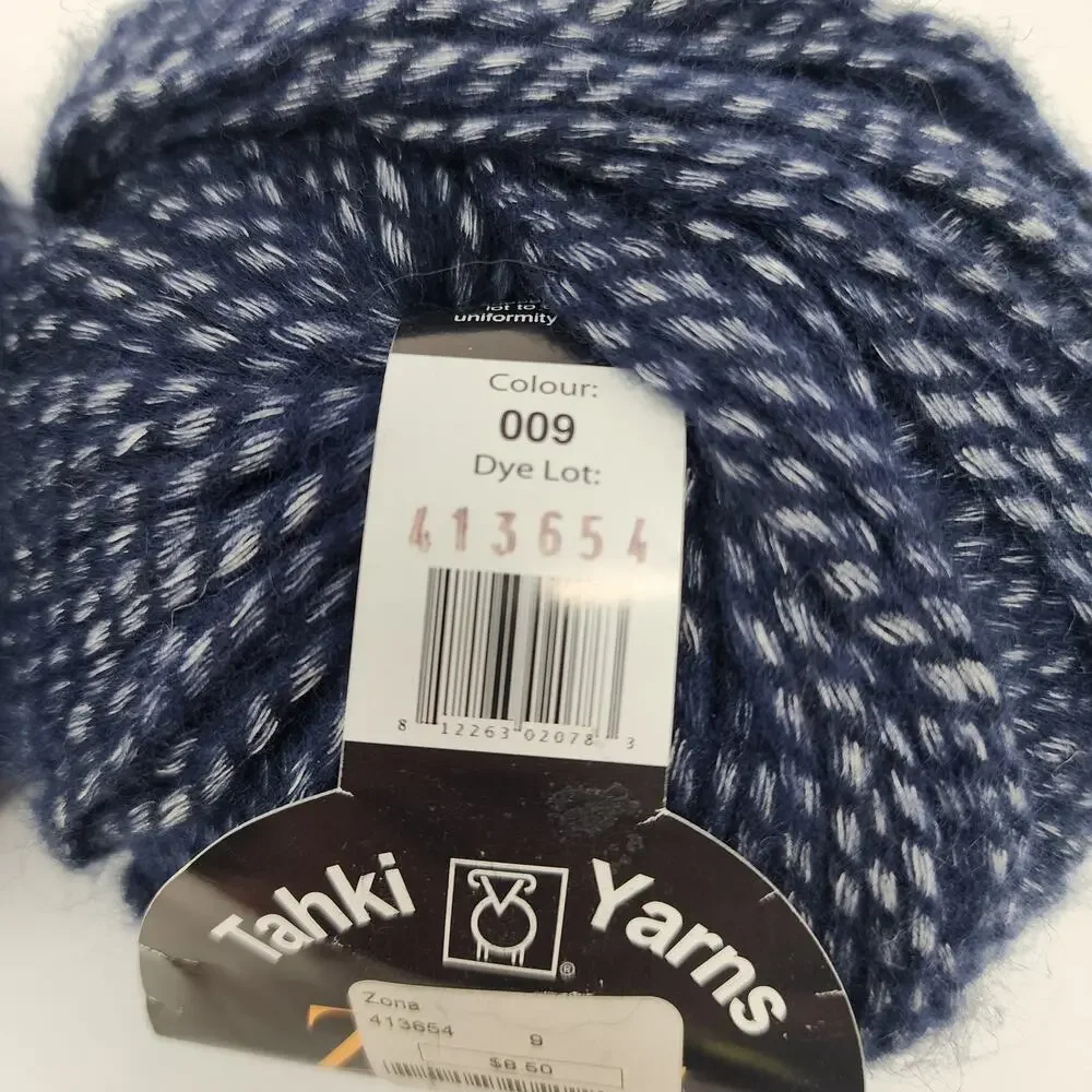 Tahki Yarns Zona Blue 9 Indigo Cotton Wool Acrylic Blend 50g (1.76 ounces) Italy